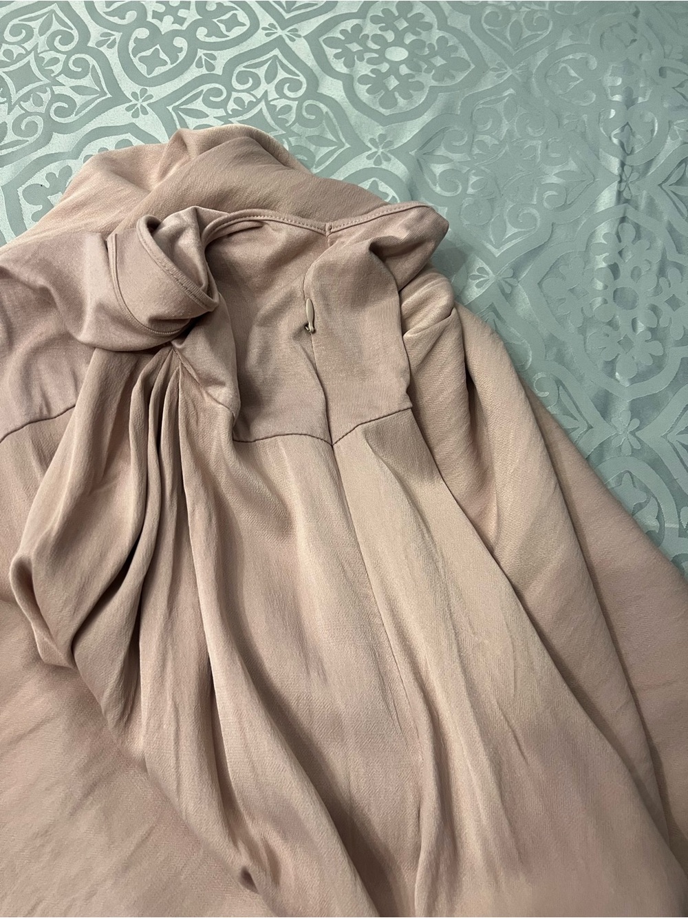 Anthropologie Gemini Asymmetrical midi dusty pink Dress size medium - Picture 3 of 10